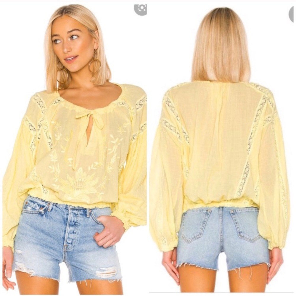 Free People Maria Maria Lace Sexy Blouse